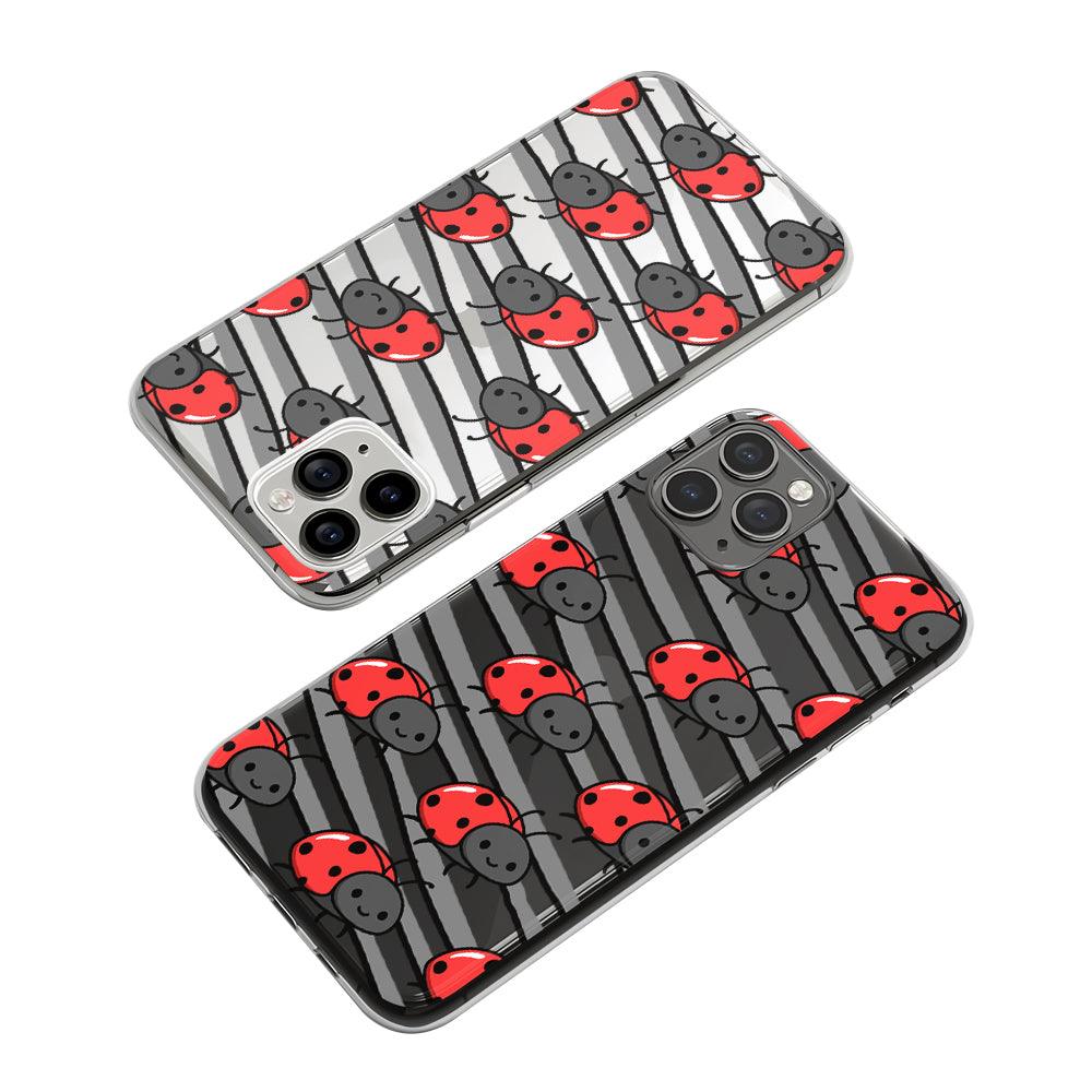 Lady Bug Patern and A Twig Clear Soft Case-Oxvistore