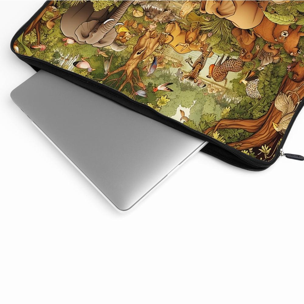 Large Jungle With Animals Laptop Sleeve Protective Cover-Oxvistore