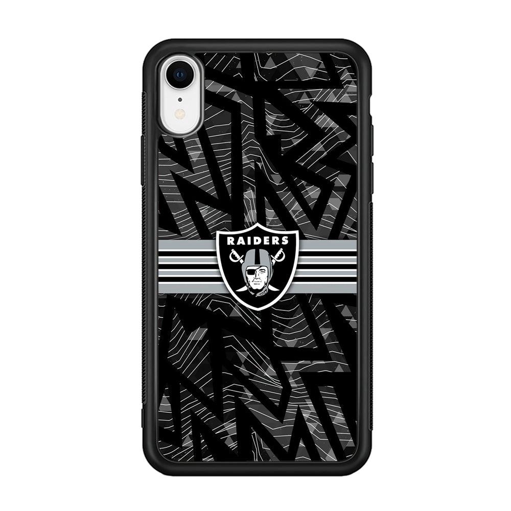 Las Vegas Raiders Raiders Black Shape Contour iPhone XR Case-Rubber Black (2D Case)-Oxvistore