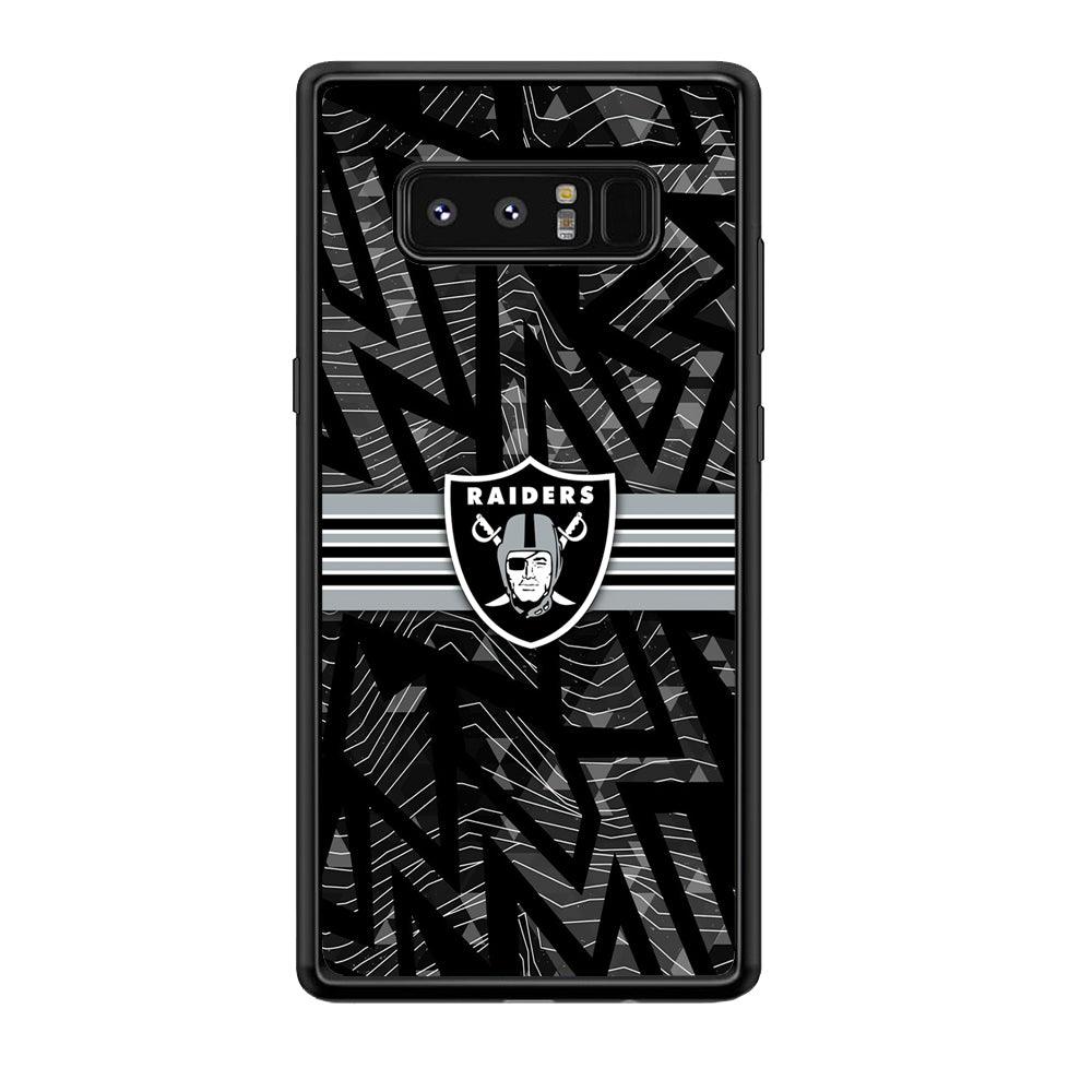Las Vegas Raiders Raiders Black Shape Contour Samsung Galaxy Note 8 Case-Rubber Black (2D Case)-Oxvistore
