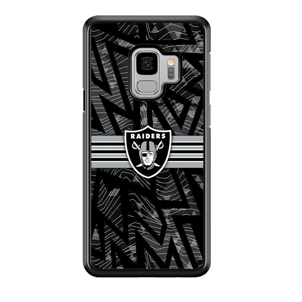 Las Vegas Raiders Raiders Black Shape Contour Samsung Galaxy S9 Case-Rubber Black (2D Case)-Oxvistore