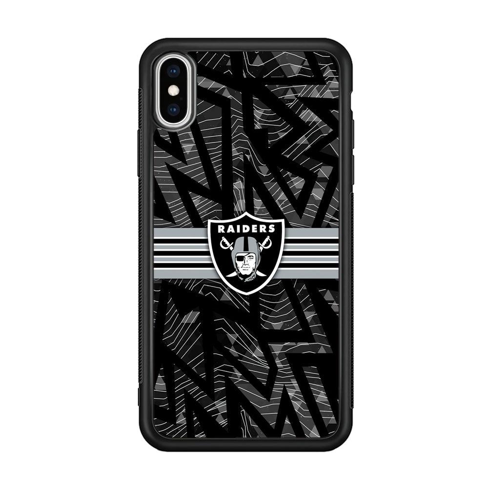 Las Vegas Raiders Raiders Black Shape Contour iPhone Xs Max Case-Rubber Black (2D Case)-Oxvistore