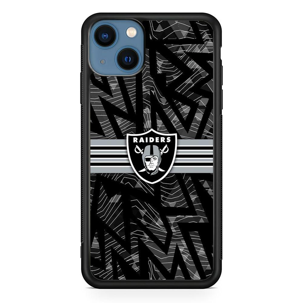 Las Vegas Raiders Raiders Black Shape Contour iPhone 14 Plus Case-Rubber Black (2D Case)-Oxvistore