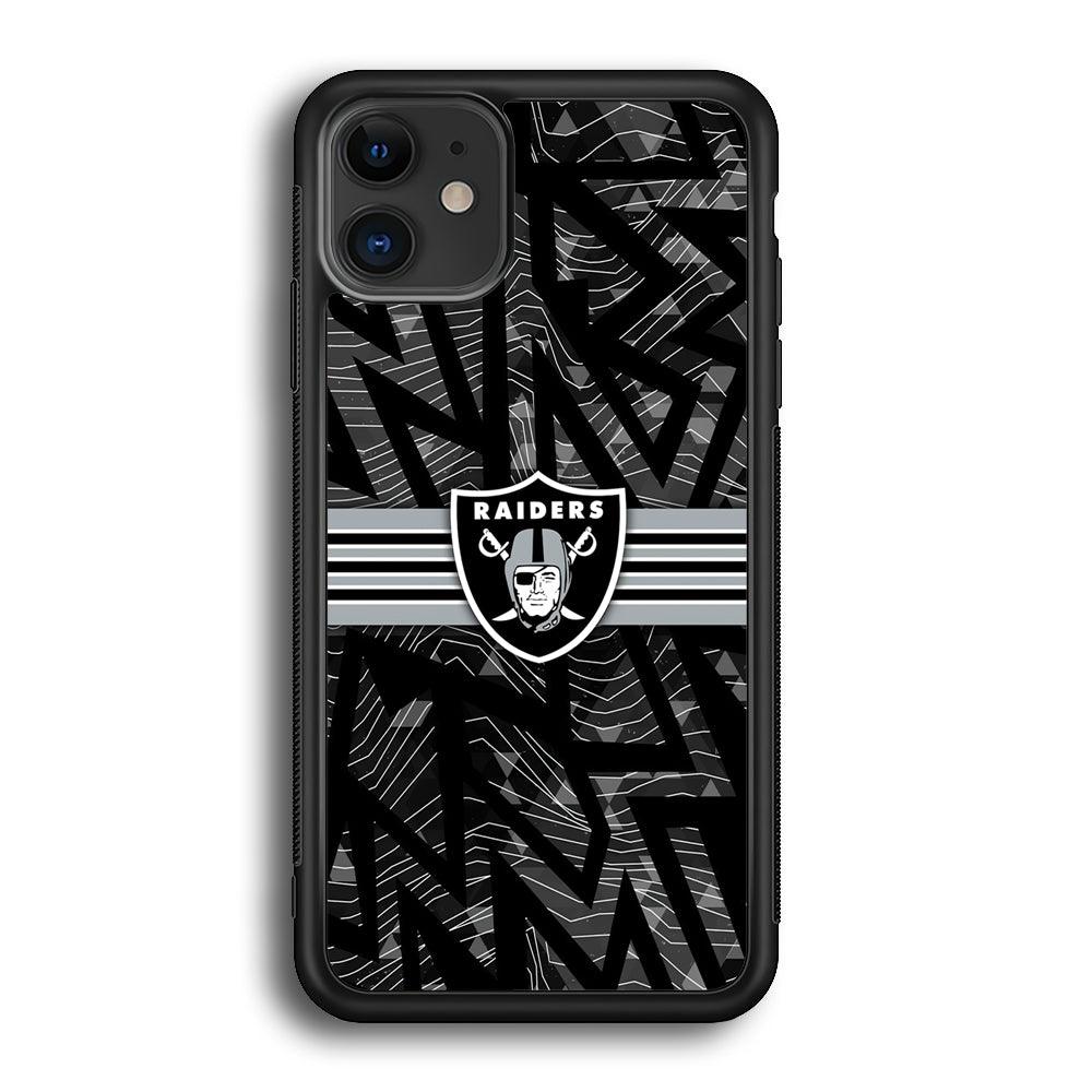Las Vegas Raiders Raiders Black Shape Contour iPhone 12 Case-Rubber Black (2D Case)-Oxvistore