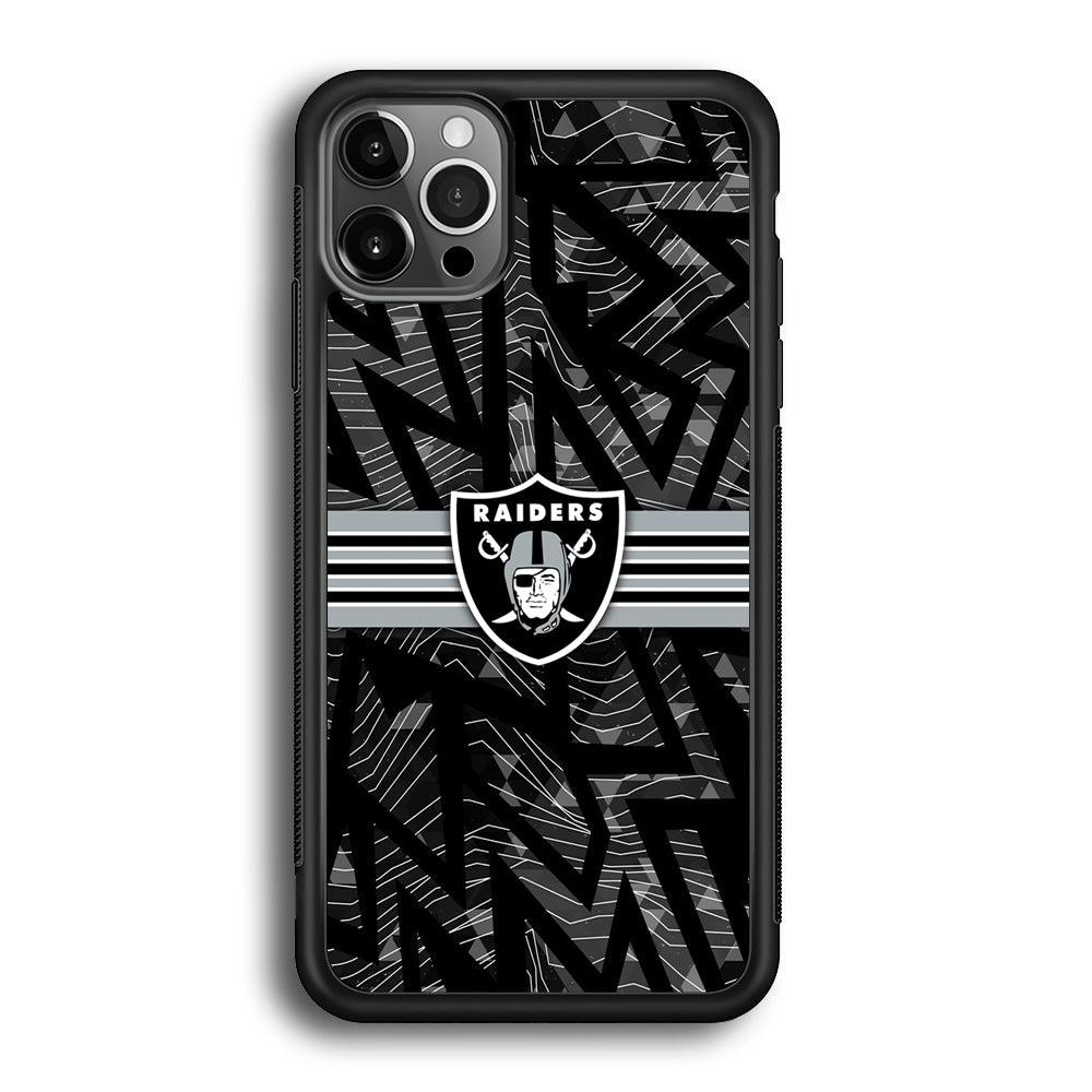 Las Vegas Raiders Raiders Black Shape Contour iPhone 12 Pro Case-Rubber Black (2D Case)-Oxvistore