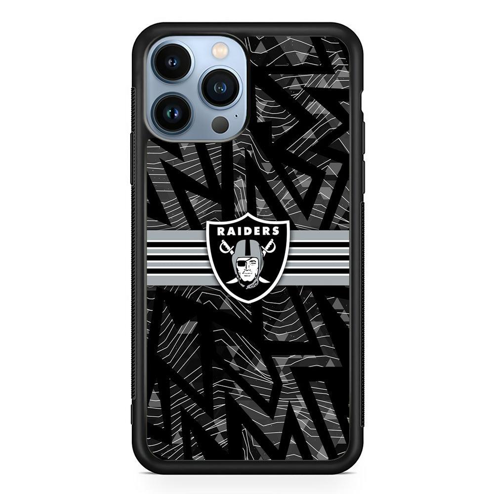Las Vegas Raiders Raiders Black Shape Contour iPhone 14 Pro Max Case-Rubber Black (2D Case)-Oxvistore