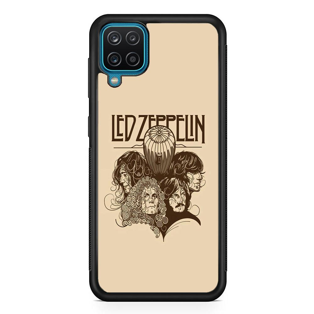 Led Zeppelin Face Art Poster Samsung Galaxy A12 Case-Rubber Black (2D Case)-Oxvistore
