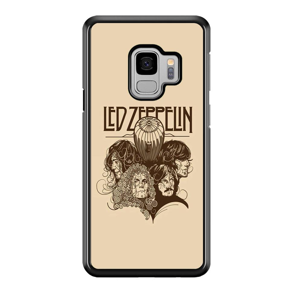 Led Zeppelin Face Art Poster Samsung Galaxy S9 Case-Rubber Black (2D Case)-Oxvistore