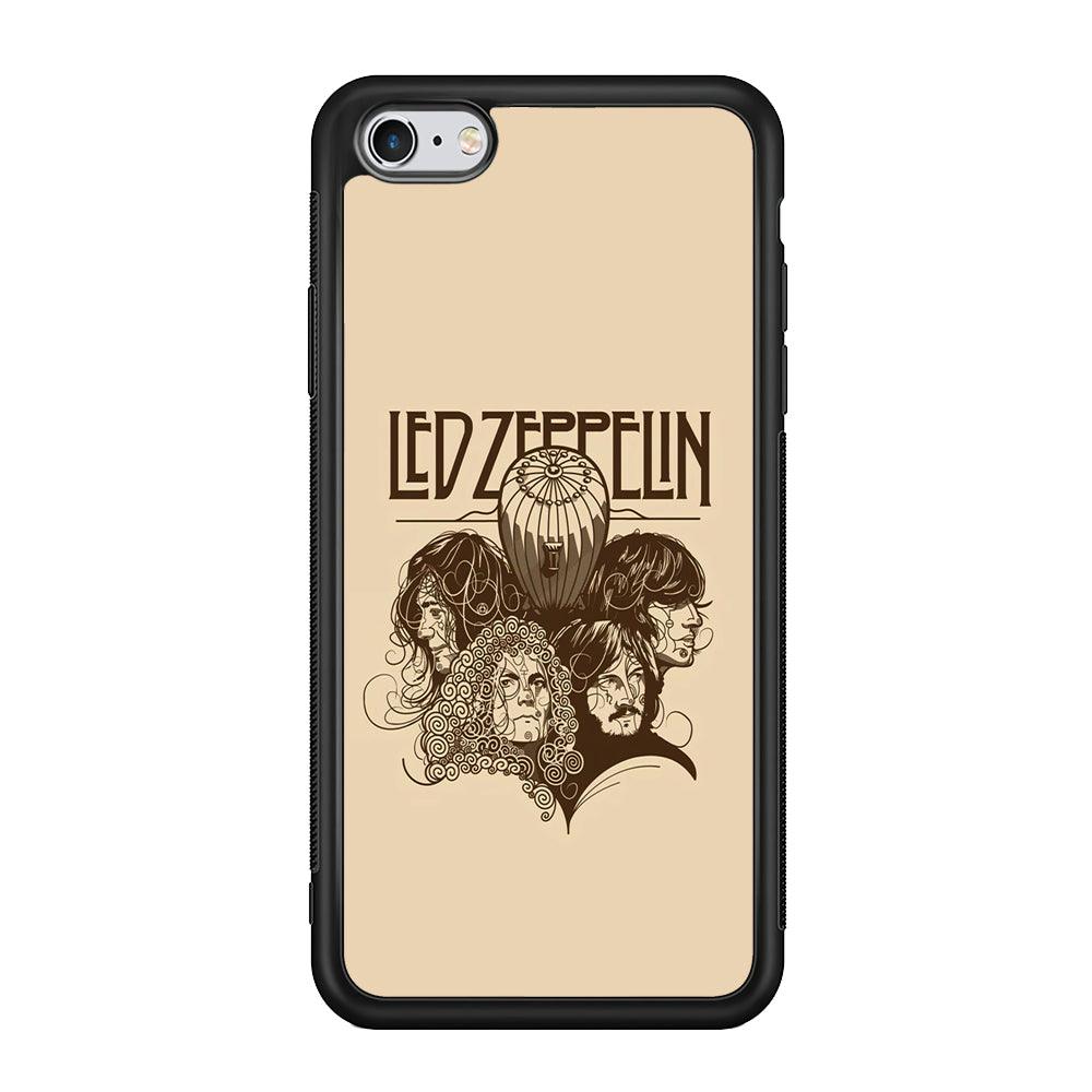 Led Zeppelin Face Art Poster iPhone 6 Plus | 6s Plus Case-Rubber Black (2D Case)-Oxvistore
