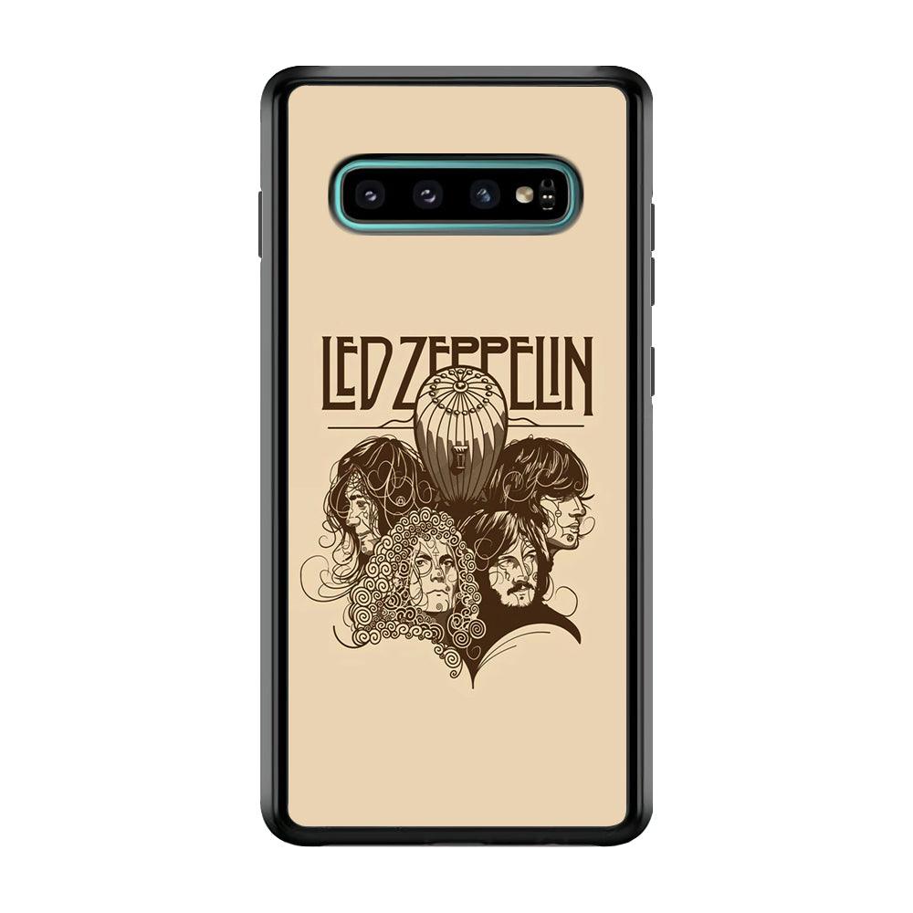 Led Zeppelin Face Art Poster Samsung Galaxy S10 Plus Case-Rubber Black (2D Case)-Oxvistore