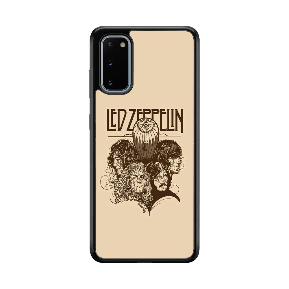 Led Zeppelin Face Art Poster Samsung Galaxy S20 Case-Rubber Black (2D Case)-Oxvistore
