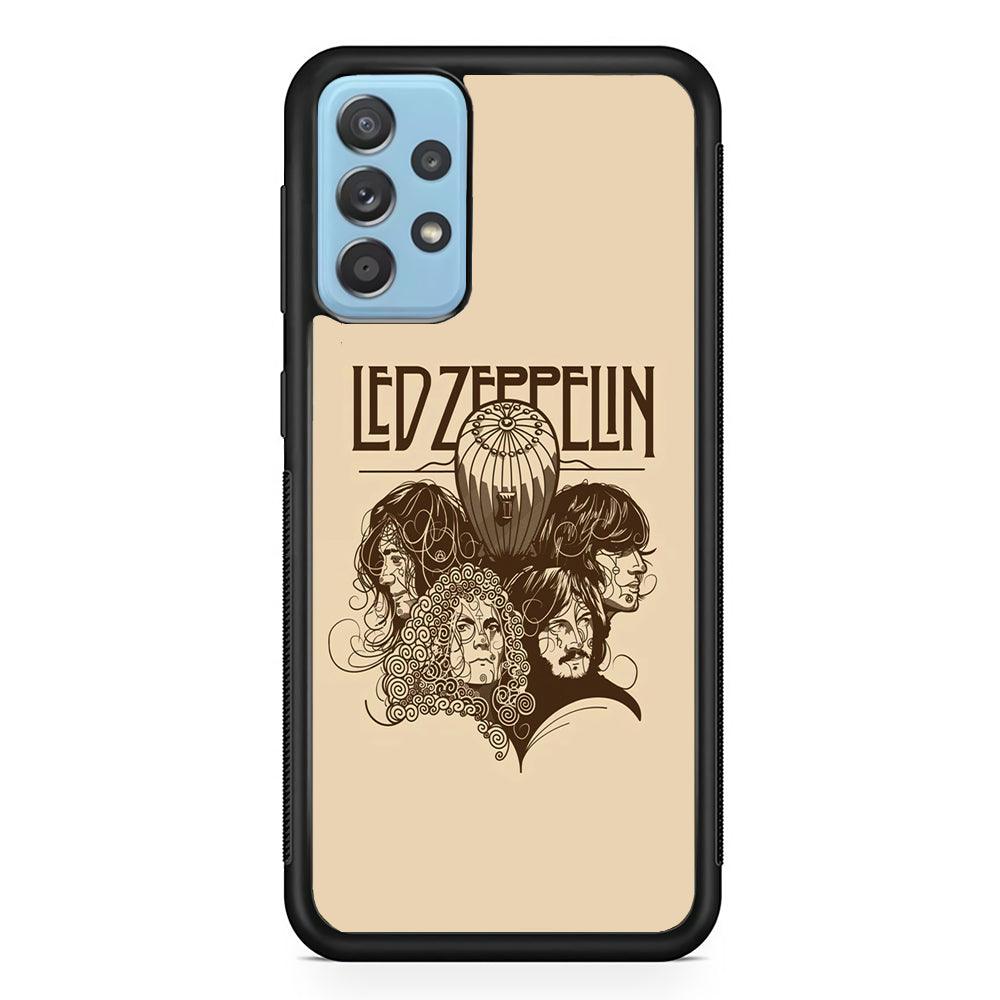 Led Zeppelin Face Art Poster Samsung Galaxy A72 Case-Rubber Black (2D Case)-Oxvistore