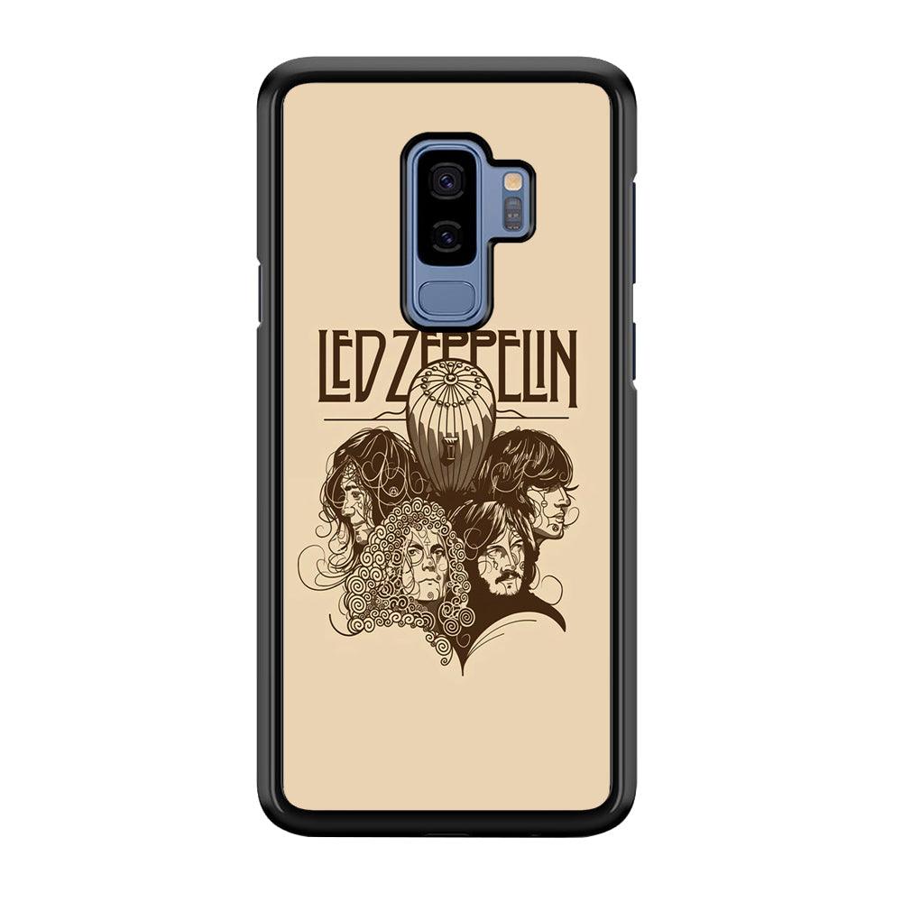 Led Zeppelin Face Art Poster Samsung Galaxy S9 Plus Case-Rubber Black (2D Case)-Oxvistore