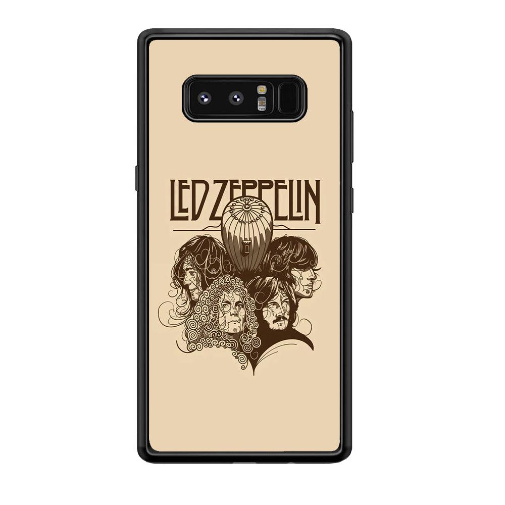 Led Zeppelin Face Art Poster Samsung Galaxy Note 8 Case-Rubber Black (2D Case)-Oxvistore