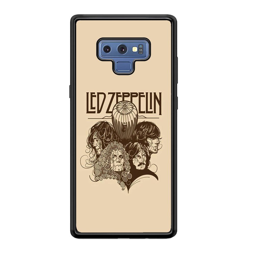 Led Zeppelin Face Art Poster Samsung Galaxy Note 9 Case-Rubber Black (2D Case)-Oxvistore