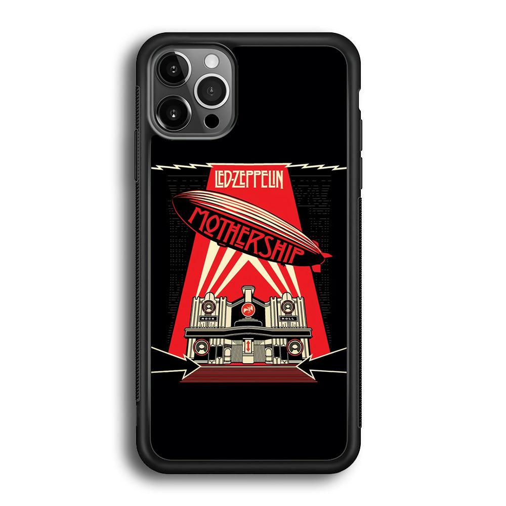Led Zeppelin The Mothership iPhone 12 Pro Max Case-Rubber Black (2D Case)-Oxvistore