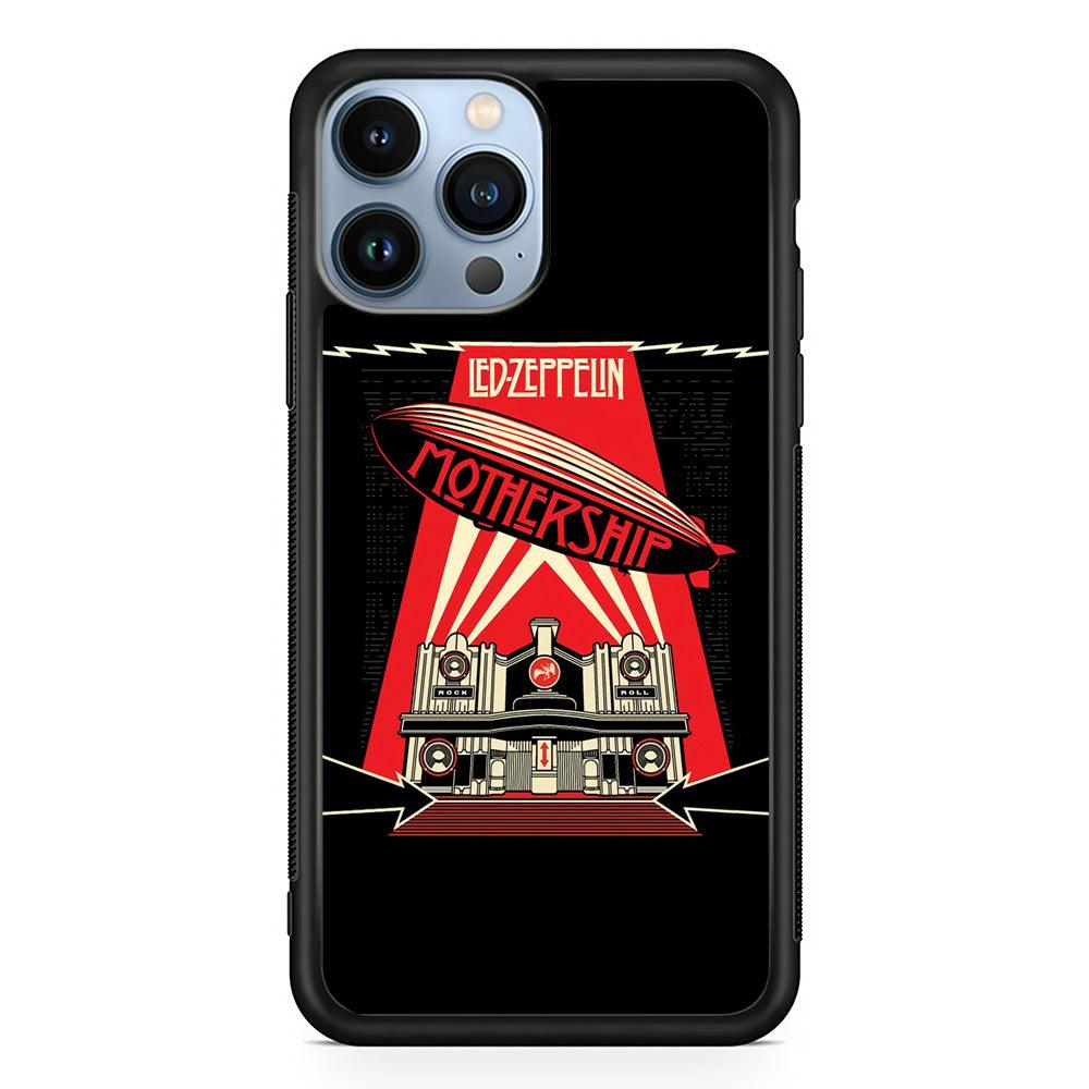 Led Zeppelin The Mothership iPhone 15 Pro Case-Rubber Black (2D Case)-Oxvistore