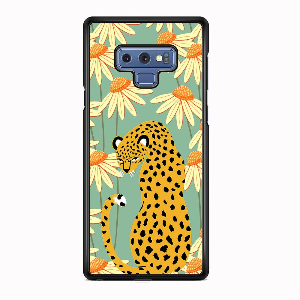Leopard Flower Umbrella Samsung Galaxy Note 9 Case-Rubber White (2D Case)-Oxvistore