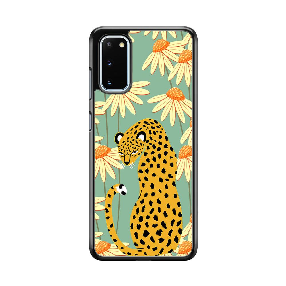 Leopard Flower Umbrella Samsung Galaxy S20 Case-Rubber Black (2D Case)-Oxvistore
