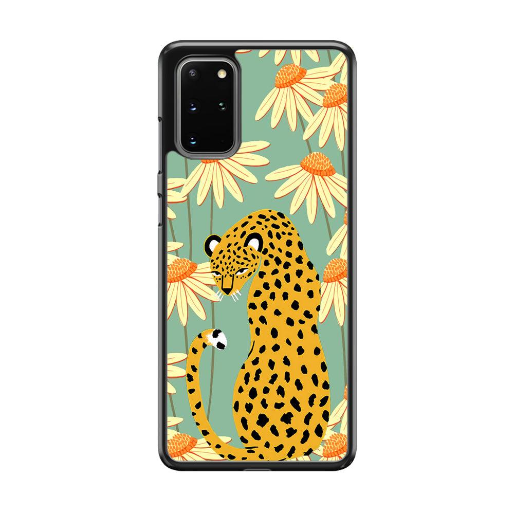 Leopard Flower Umbrella Samsung Galaxy S20 Plus Case-Rubber Black (2D Case)-Oxvistore