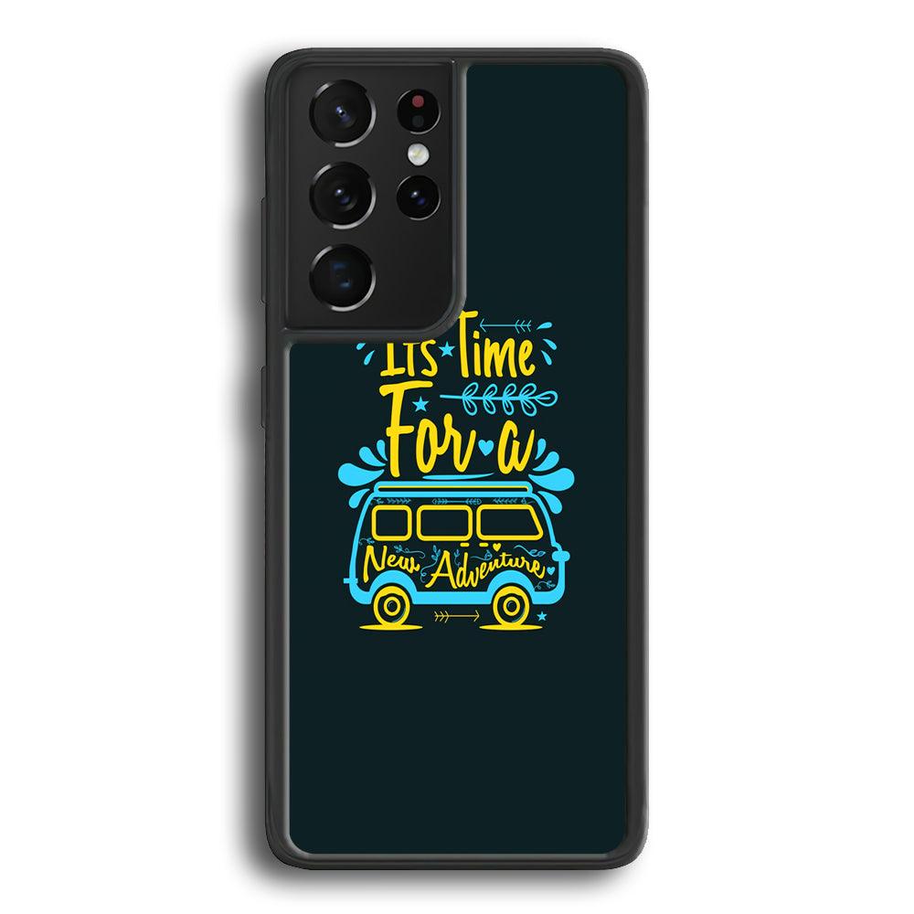 Life Impulse -Time for Adventure- Samsung Galaxy S21 Ultra Case-Rubber Black (2D Case)-Oxvistore