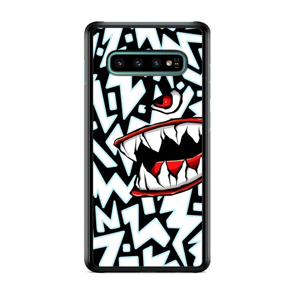 Lightning Shark Samsung Galaxy S10 Plus Case-Rubber White (2D Case)-Oxvistore