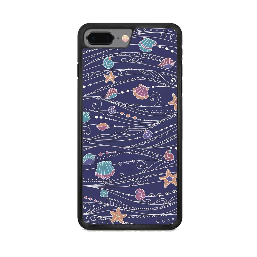 Line in Ocean Life iPhone 8 Plus Case-Rubber Black (2D Case)-Oxvistore