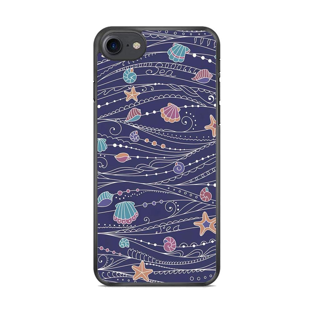 Line in Ocean Life iPhone 8 Case-Rubber Black (2D Case)-Oxvistore