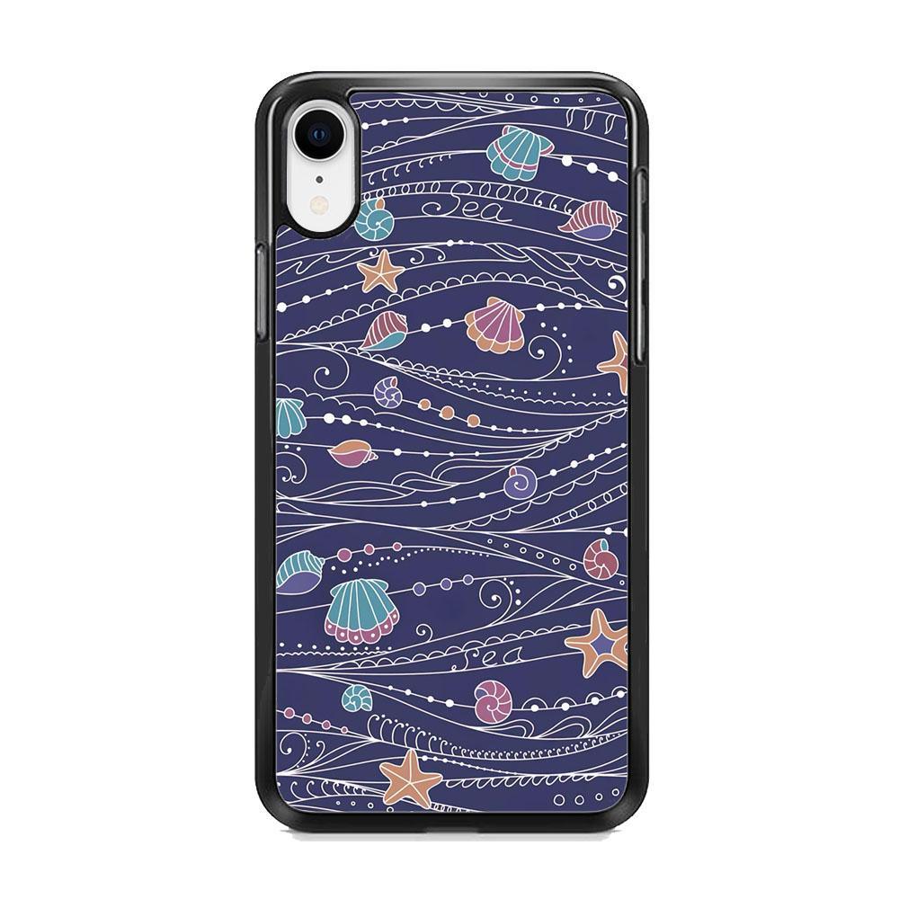 Line in Ocean Life iPhone XR Case-Rubber Black (2D Case)-Oxvistore