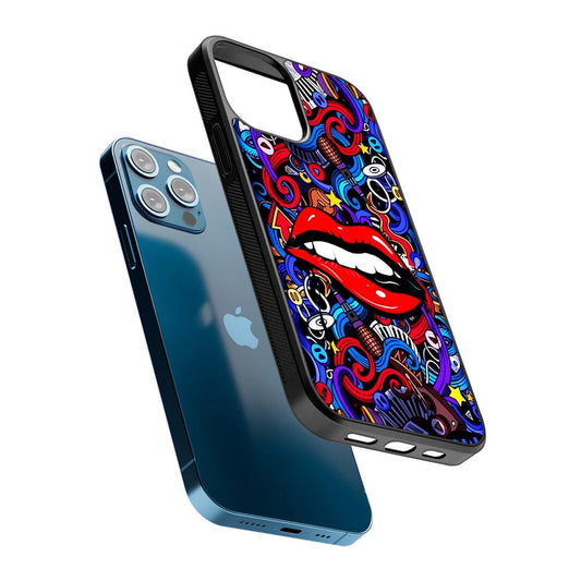 Lips Love Music Graffiti 2D Rubber Phone Case-Oxvistore