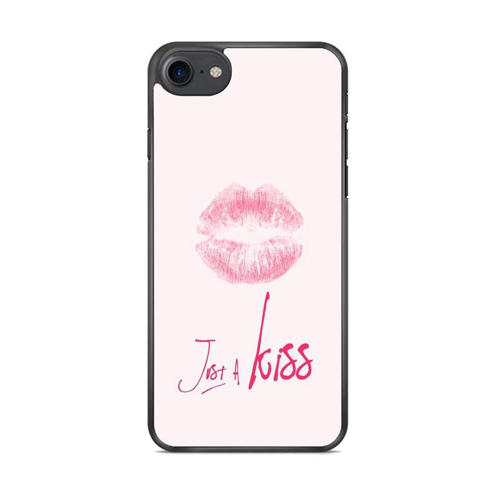 Lips and Just Kiss for It iPhone 7 Case-Rubber Black (2D Case)-Oxvistore