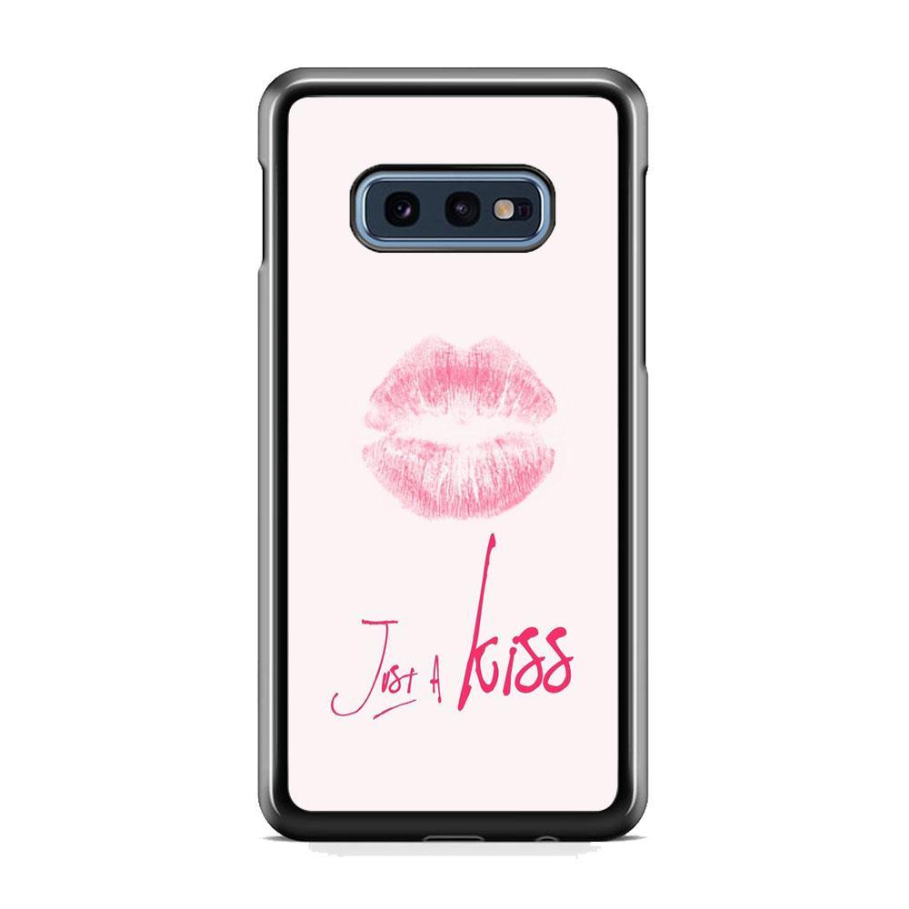 Lips and Just Kiss for It Samsung Galaxy S10E Case-Rubber Black (2D Case)-Oxvistore