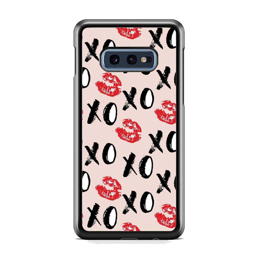 Lips and Xoxo Samsung Galaxy S10E Case-Rubber Black (2D Case)-Oxvistore
