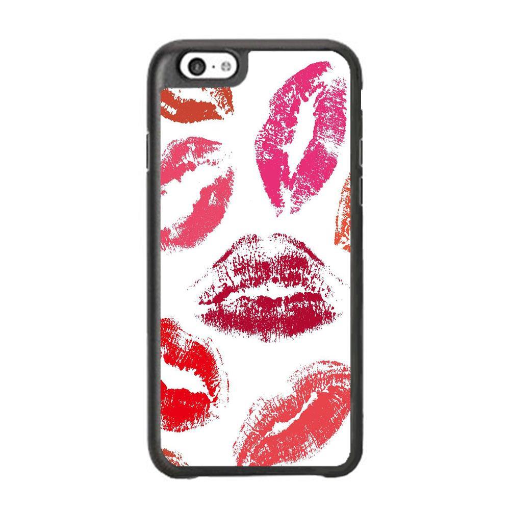 Lips with Kiss iPhone 6 Plus | 6s Plus Case-Rubber Black (2D Case)-Oxvistore