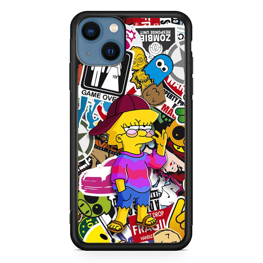 Lisa Simpson Relax and Grown-Up iPhone 14 Case-Rubber Black (2D Case)-Oxvistore