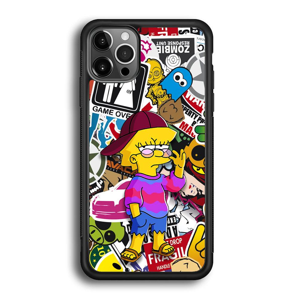 Lisa Simpson Relax and Grown-Up iPhone 12 Pro Max Case-Rubber Black (2D Case)-Oxvistore