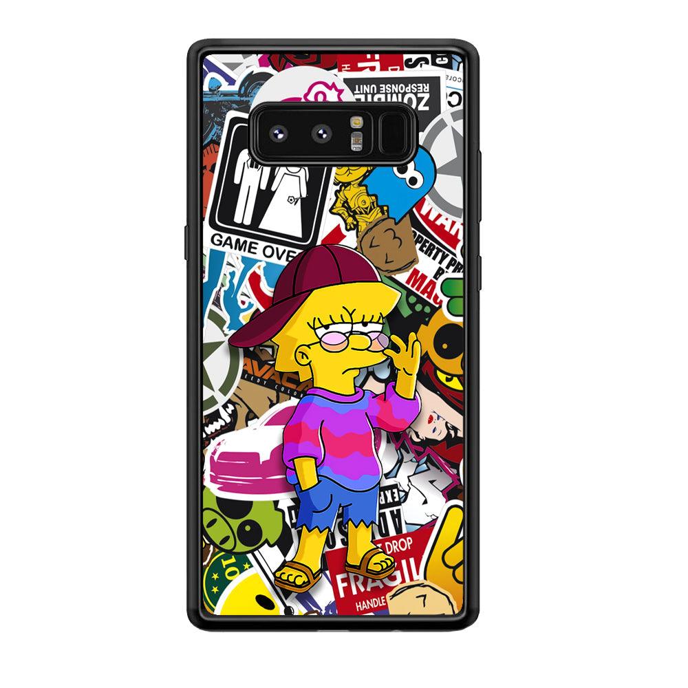 Lisa Simpson Relax and Grown-Up Samsung Galaxy Note 8 Case-Rubber Black (2D Case)-Oxvistore