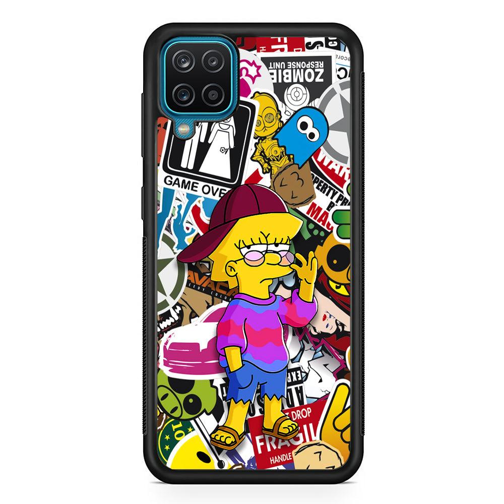 Lisa Simpson Relax and Grown-Up Samsung Galaxy A12 Case-Rubber Black (2D Case)-Oxvistore