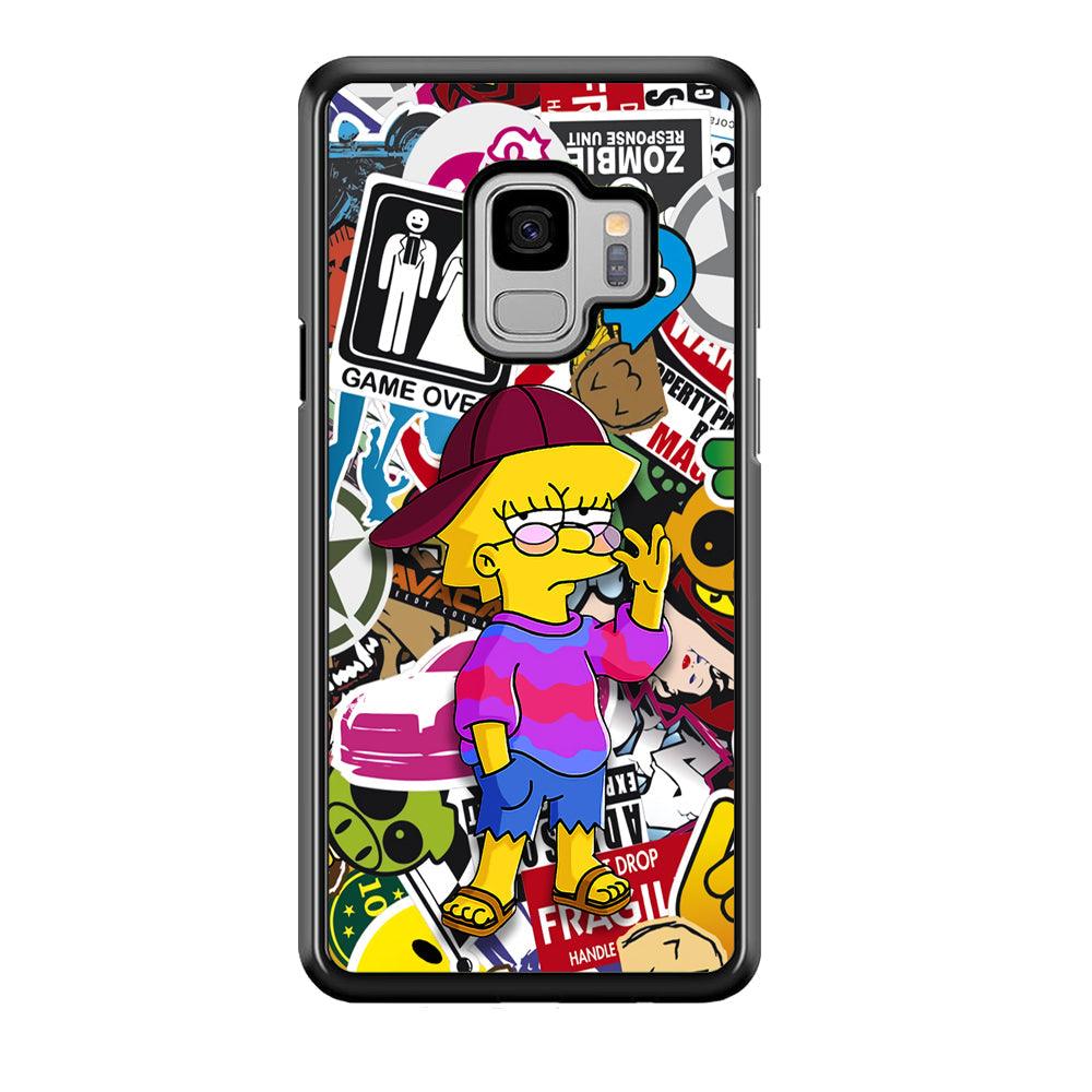 Lisa Simpson Relax and Grown-Up Samsung Galaxy S9 Case-Rubber Black (2D Case)-Oxvistore