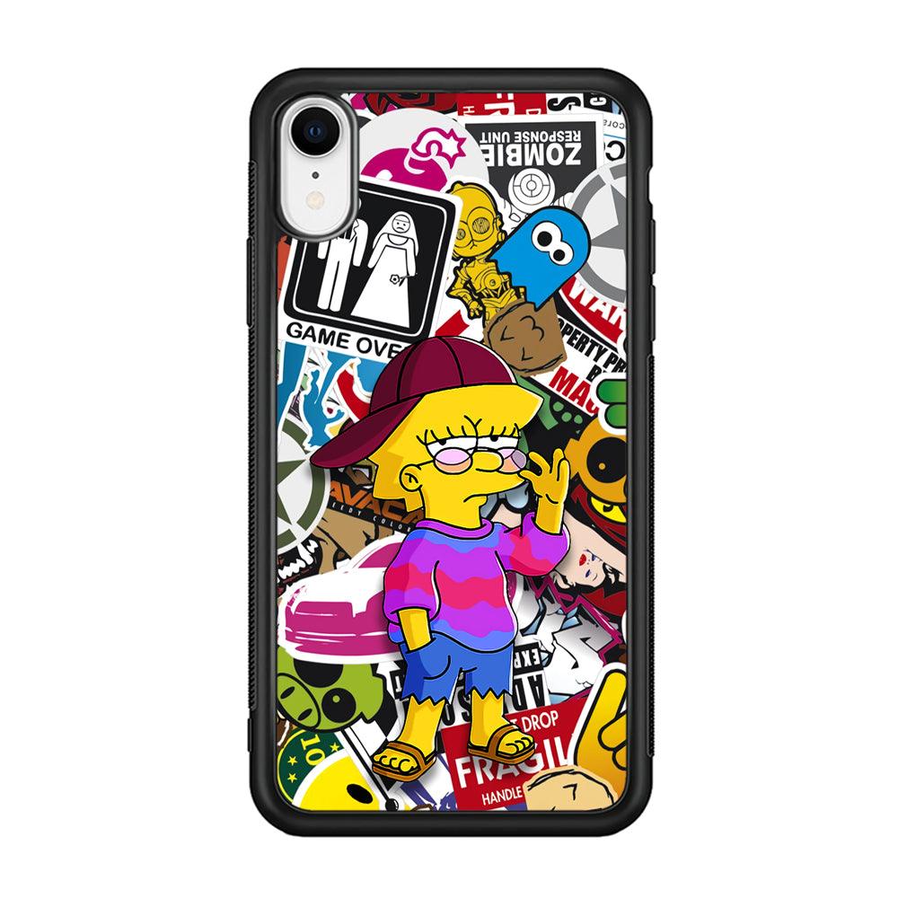 Lisa Simpson Relax and Grown-Up iPhone XR Case-Rubber Black (2D Case)-Oxvistore