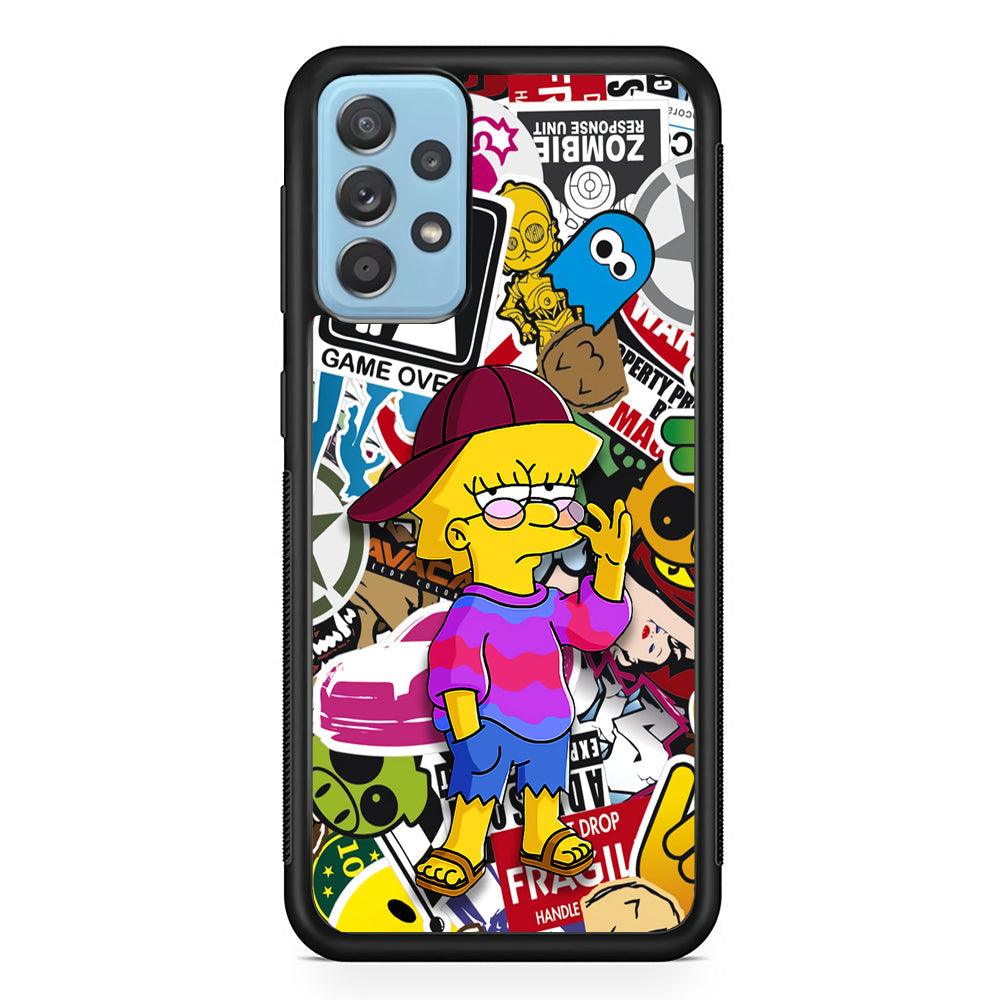Lisa Simpson Relax and Grown-Up Samsung Galaxy A72 Case-Rubber Black (2D Case)-Oxvistore