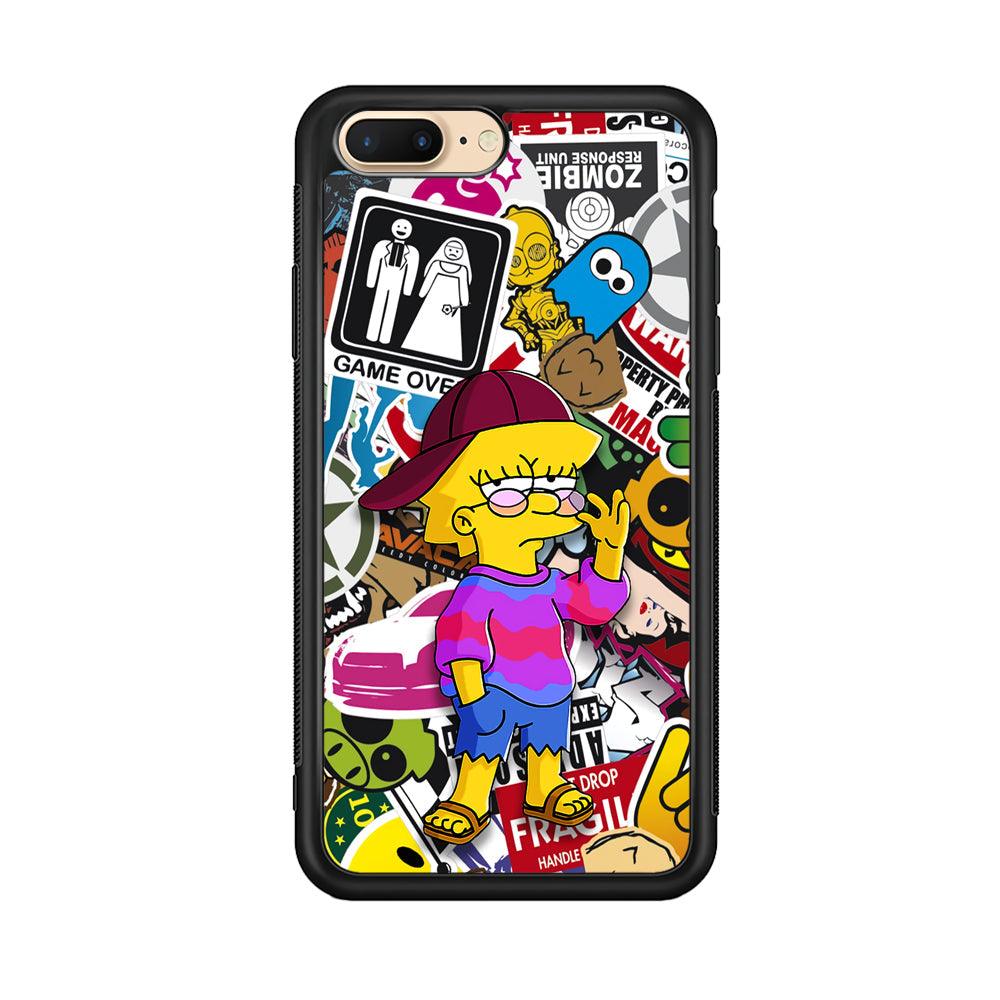 Lisa Simpson Relax and Grown-Up iPhone 7 Plus Case-Rubber Black (2D Case)-Oxvistore