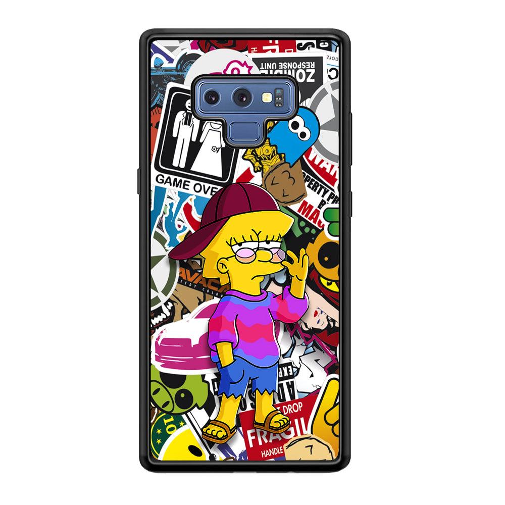 Lisa Simpson Relax and Grown-Up Samsung Galaxy Note 9 Case-Rubber Black (2D Case)-Oxvistore