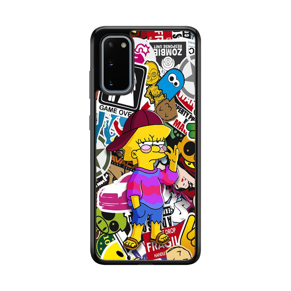 Lisa Simpson Relax and Grown-Up Samsung Galaxy S20 Case-Rubber Black (2D Case)-Oxvistore