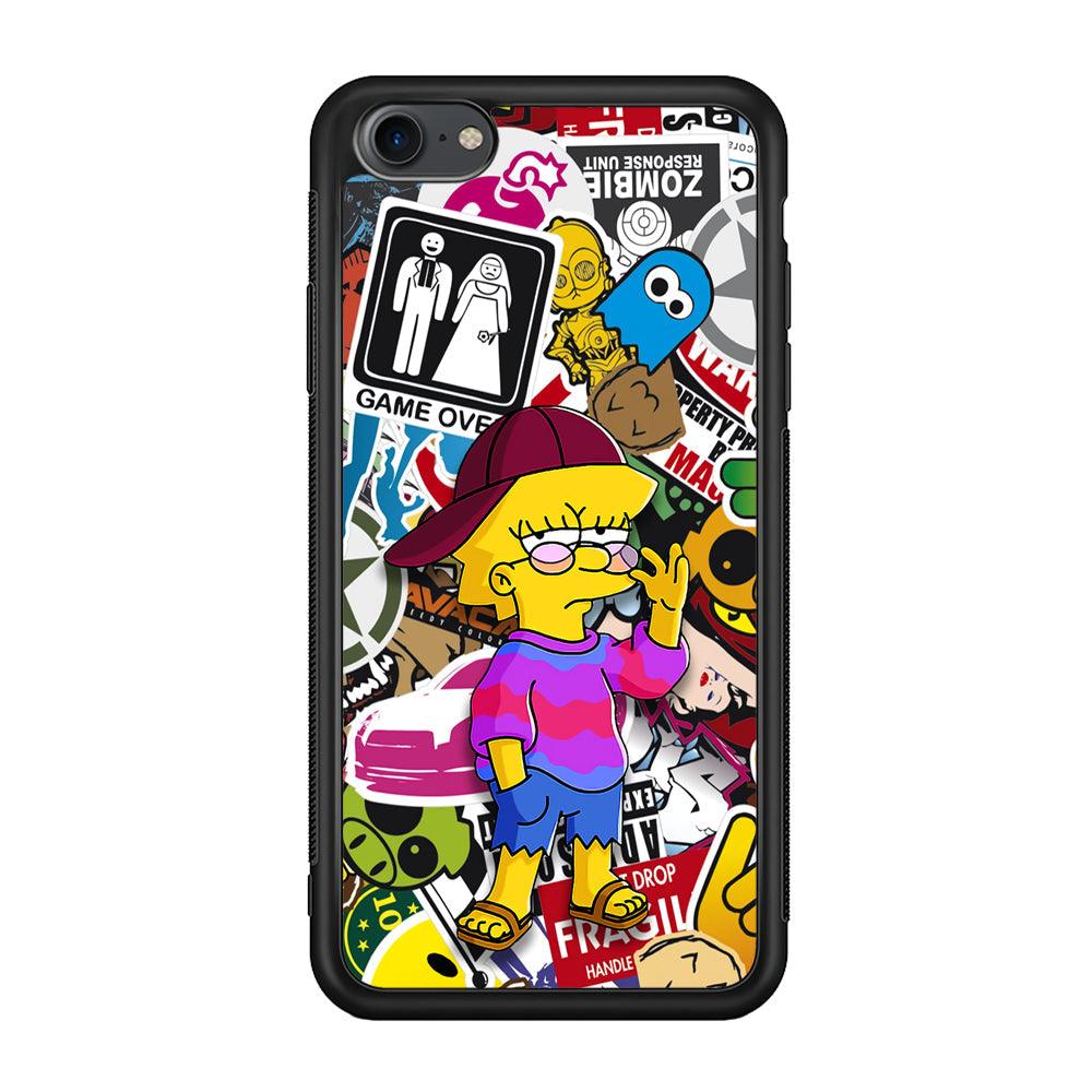 Lisa Simpson Relax and Grown-Up iPhone 7 Case-Rubber Black (2D Case)-Oxvistore