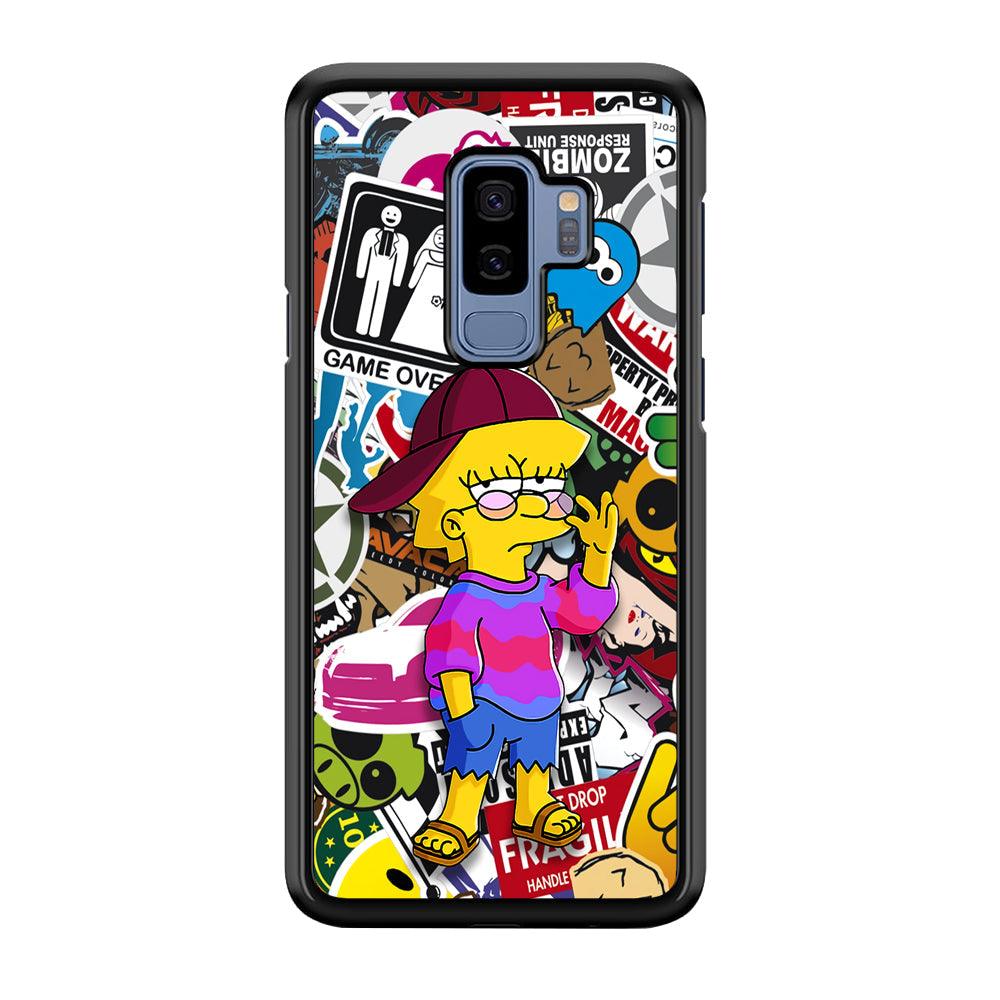 Lisa Simpson Relax and Grown-Up Samsung Galaxy S9 Plus Case-Rubber Black (2D Case)-Oxvistore