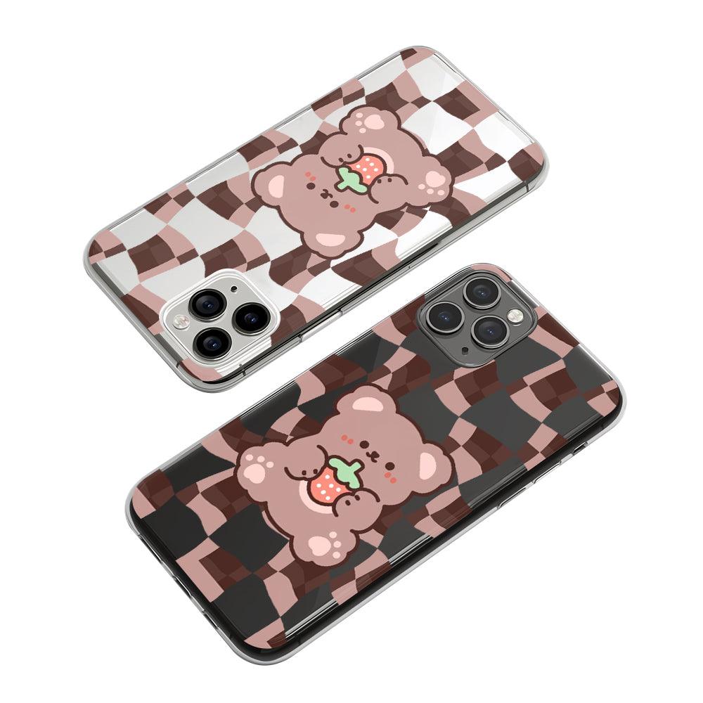 Little Bear Bringing Strawberries Clear Soft Case-Oxvistore