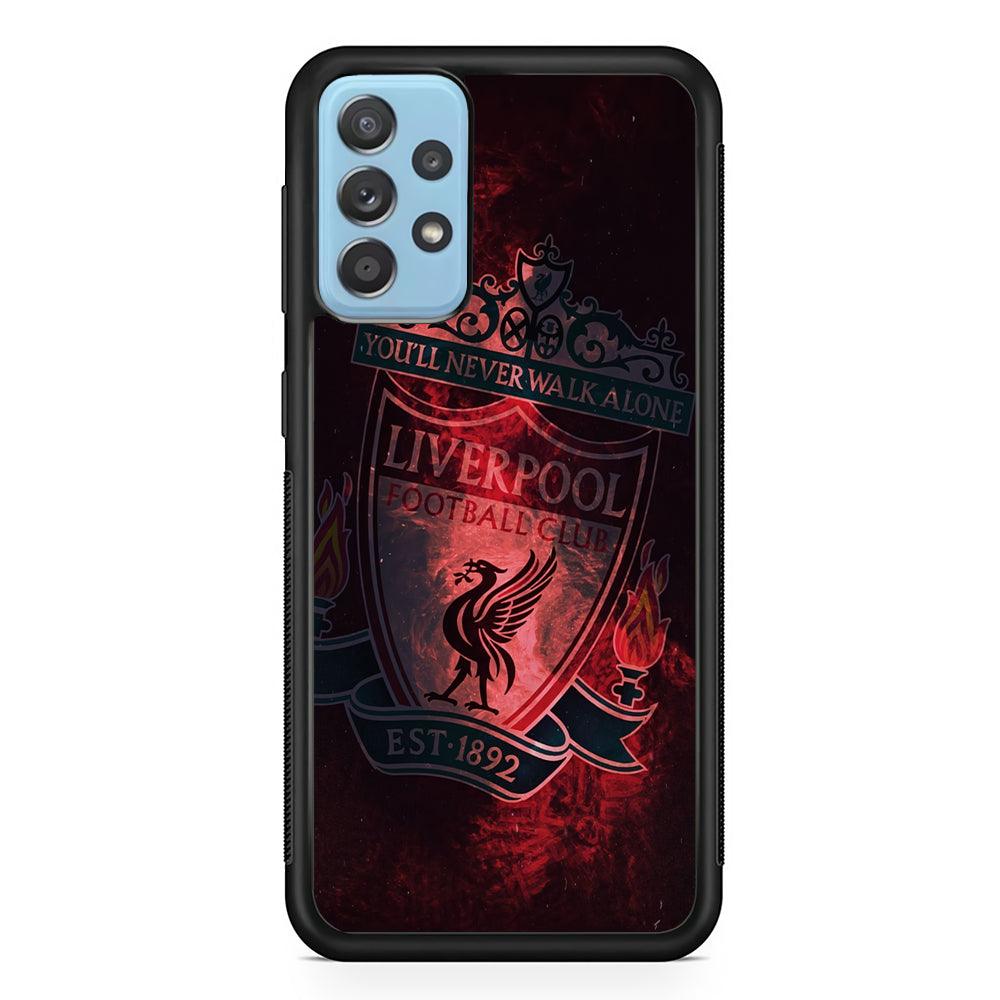Liverpool Red Moon Illumination Samsung Galaxy A52 Case-Rubber Black (2D Case)-Oxvistore