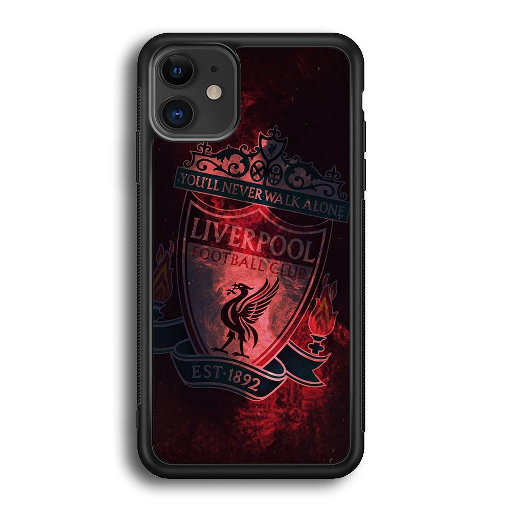 Liverpool Red Moon Illumination iPhone 12 Case-Rubber Black (2D Case)-Oxvistore