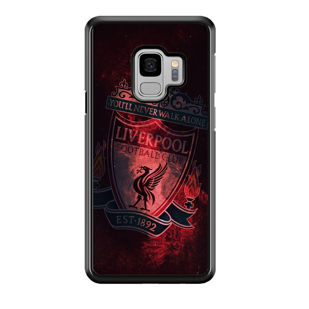 Liverpool Red Moon Illumination Samsung Galaxy S9 Case-Rubber Black (2D Case)-Oxvistore